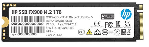 HP FX900 1TB PCIe Gen 4 x 4 SSD Speed up to R: 5000mb/S W: 4800mb/s (TLC)