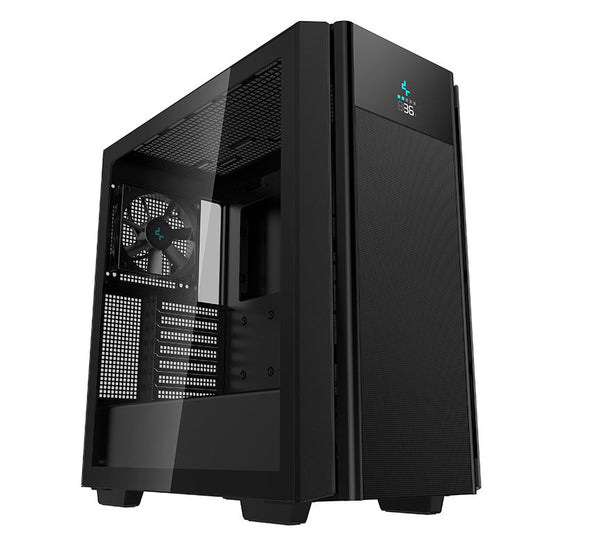 DeepCool CH510 Mesh Digital Mid-Tower ATX Case, Digital Status Display,Tempered Glass, 1 x 120mm Fan, 2 x 3.5' Drive Bays, 7 x Expansion Slots