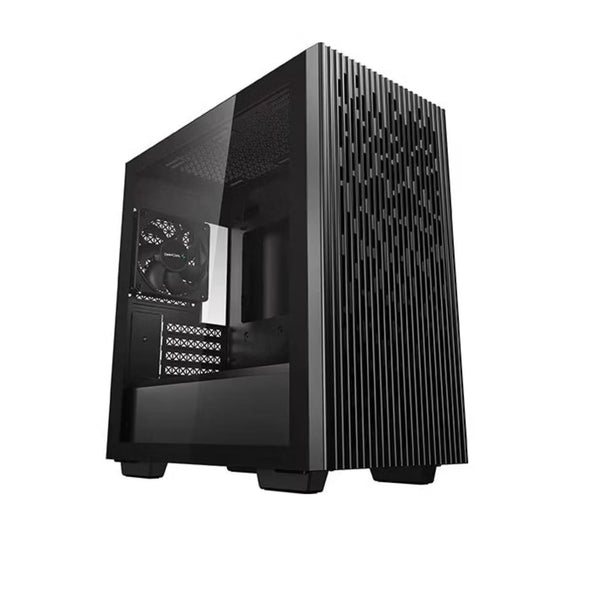 DeepCool MATREXX 40 Mini-ITX / Micro-ATX Case, Tempered Glass Side Panel, Mesh Top and Front, 1x Pre-Installed Fan, Removable Drive Cage, Black