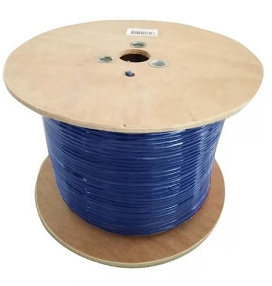 8Ware 350m CAT6 Cable Roll Blue Bare Solid Copper Twisted Core PVC Jacket >305m wooden reel