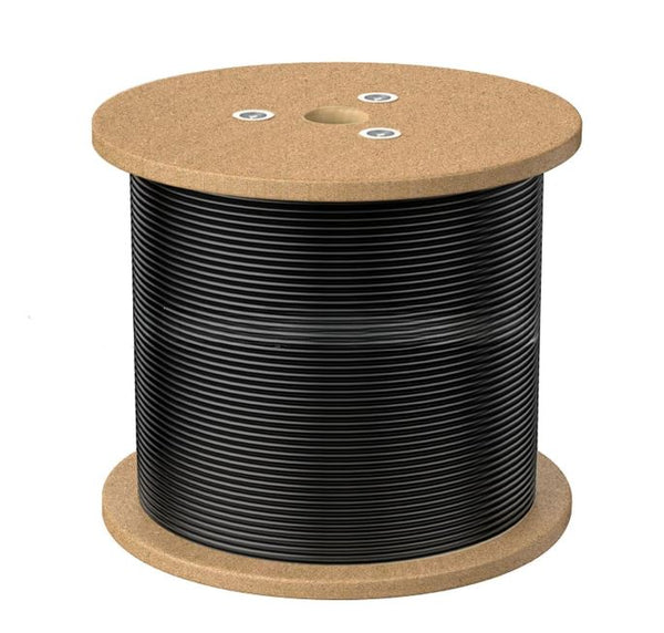 8Ware 350m CAT6A UTP LAN Network Cable on a Reel box Black 24AWG PVE HDPE 7.4mm UV Stabilised Jacket wooden reel