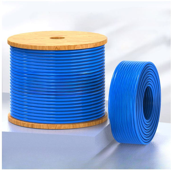 8Ware 350m CAT6A Ethernet 24AWG 30V LAN Cable Bare Copper Twisted Core PVC Jacket Reel Box Blue >305m