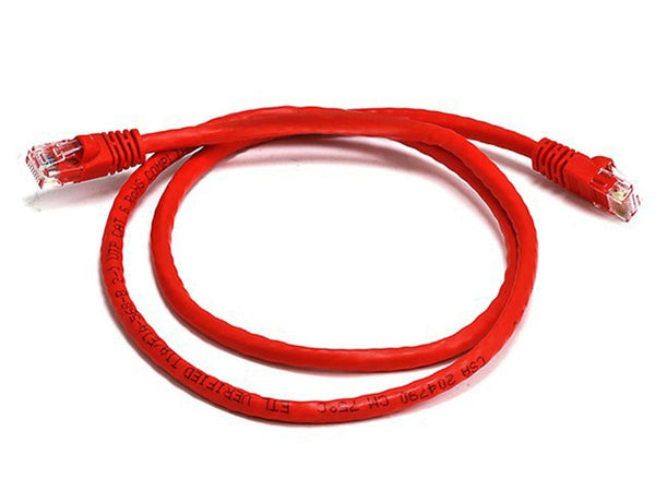 8Ware CAT6A Cable 0.25m (25cm) - Red Color RJ45 Ethernet Network LAN UTP Patch Cord Snagless