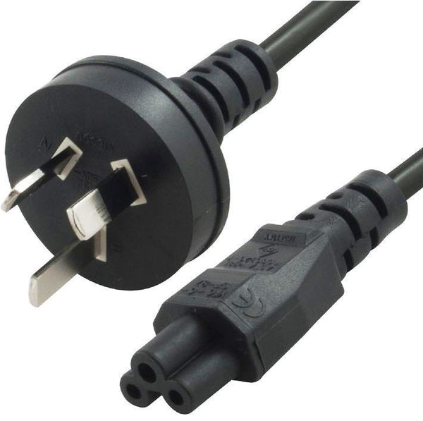 8ware AU Power Lead Cord Cable 3m 3-Pin AU to ICE 320-C5 Cloverleaf Plug Mickey Type Black Male to Female 240V 7.5A 3 core Notebook/Laptop AC Adapter