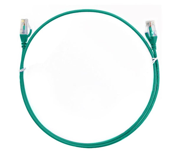 8ware CAT6 Ultra Thin Slim Cable 0.5m / 50cm - Green Color Premium RJ45 Ethernet Network LAN UTP Patch Cord 26AWG for Data Only