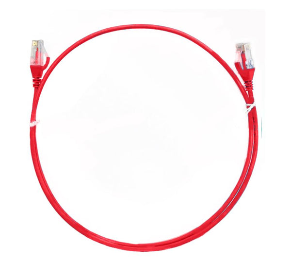 8ware CAT6 Ultra Thin Slim Cable 3m / 300cm - Red Color Premium RJ45 Ethernet Network LAN UTP Patch Cord 26AWG for Data