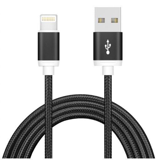 Astrotek 1m USB Lightning Data Sync Charger Black Cable for iPhone 7S 7 Plus 6S 6 Plus 5 5S iPad Air Mini iPod