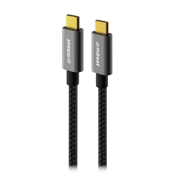 mbeat Tough Link 1.8m USB 3.2 Gen2 USB-C Cable - Space Grey transfer at speeds up to 10Gbps Video Resolution: Maximum 4K/60Hz