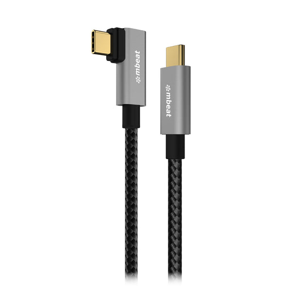 mbeat Tough Link 1.8m L-Shape USB 3.2 Gen2 USB-C Cable - Space Grey Data Transfer Rate: Maximum 10Gbps  Video Resolution: Maximum 4K/60Hz