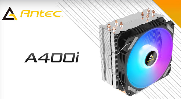 Antec A400i RGB , 72 CFM, 4 Direct Heat-Pipes, 120mm PWM RGB Fan,1700, 115X, 1200, 2011, AM3, AM3+, AM4+,, FM1, FM2, FM2+ CPU Air Cooler 1yr wty