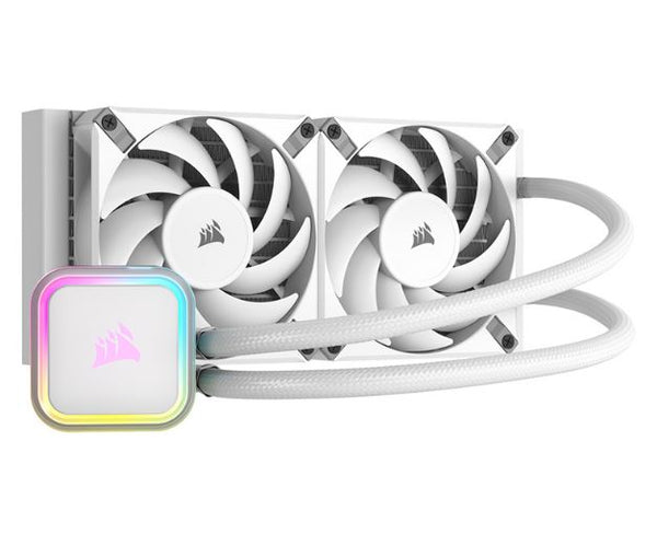 Corsair iCUE H100i RGB ELITE Liquid CPU Cooler - Dynamic RGB, AF Elite high Airflow Fans, Zero RPM mode,  White Easy Tooless USB-C Installation