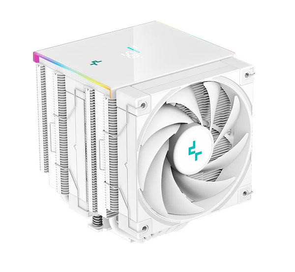 DeepCool AK620 Digital White High Performance Dual Tower CPU Cooler, 6 Copper Heat Pipes, 2x 120 FDB Fans, 260W Heat Dissipation LGA2066/2011-v3/1200/