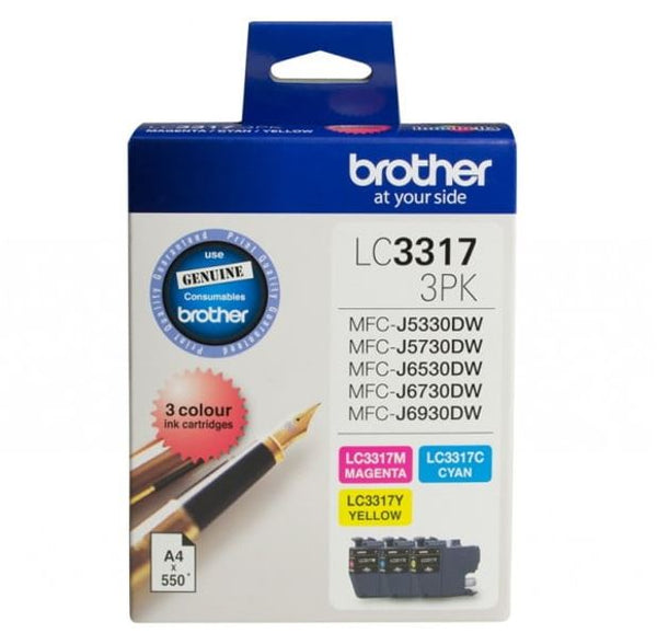 Brother LC-3317 Colour Value Pack 1XCyan 1X Magenta 1X Yellow