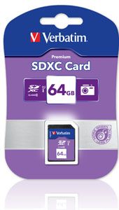 Verbatim SDXC 64GB (Class 10 UHS-I) Up to 45MB/Sec 300X read speed