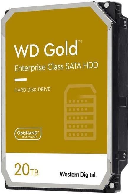 Western Digital Gold 20TB 3.5' Enterprise Class SATA 6 Gb/s HDD 7200 RPM Cache Size 512MB 5-Year Limited Warranty