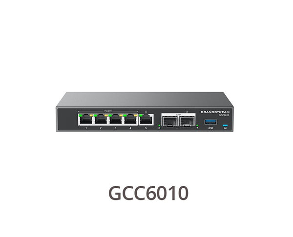 Grandstream GCC6000 Built-in IPPBX (10 Users, 4 Concurrent Calls) + enterprise-grade firewall + VPN Router + 2 x 2.5 Gb, 5 x GigE Network Switch