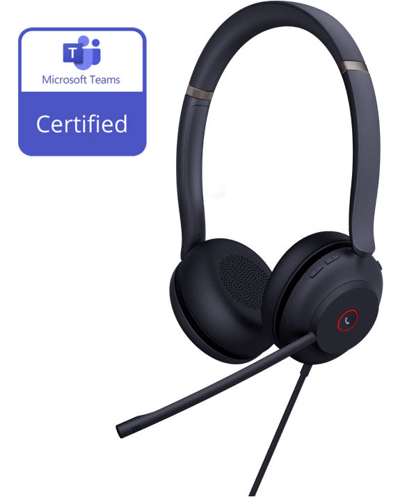 Yealink TEAMS-UH37-D MicrosoftTeams Certified USB Wired Headset, Stereo, USB-A 2.0, 35mm Speaker, Busylight, Leather Ear Cushion