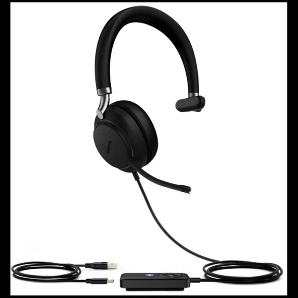 Yealink UH38 Mono Mode USB and Bluetooth Headset, USB-C, Teams Call Controller with Built-In Battery Dual Noise-Canceling Mics, Busy Light,Teams