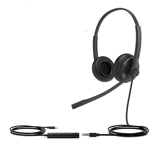 Yealink UH34 Special Edition Dual UC USB Headset, USB-C  3.5mm, Audio Clarity, Noise Cancelling Headset, USB-C and 3.5mm, Leather Ear Cushions