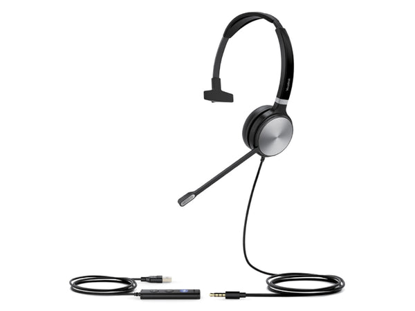 Yealink UH36 Mono USB Wired Headset, Noise Cancelling Headset, USB-C/3.5mm Connections, UC Designed, Simple Call Management, HD Voice,  LED