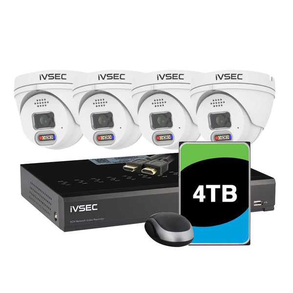 IVSEC KIT 4 X NC323ADX 8MP IP CAM WITH ADV DET  NR308XD-4TB 8 x PoE NVR 4K IVS