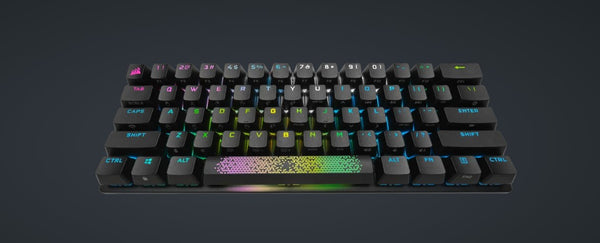 Corsair K70 PRO MINI WIRELESS RGB 60% CHERRY MX SPEED, Backlit RGB LED, , Black, Black PBT Keycaps Mechanical Gaming Keyboard (LS)