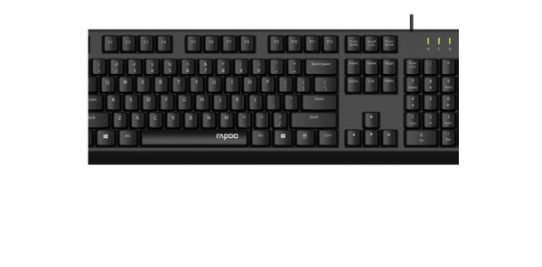 RAPOO NK1900 Wired Keyboard, Entry Level, Laser Carved Keycap, Spill-Resistant, Multimedia Hotkeys ~ NK1800