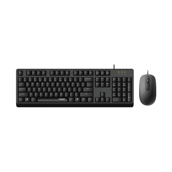 RAPOO X130pro - Wired Keyboard and Mice Combo Black with Spill Resistant / 1000dpi Optical Business and Office choice