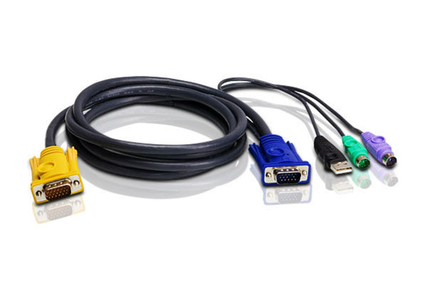 Aten KVM Cable 3m with USB & PS/2 to 3in1 SPHD