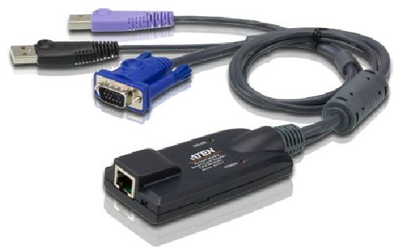 Aten VGA USB Virtual Media KVM Adapter with Smart Card Support for KN, KM series