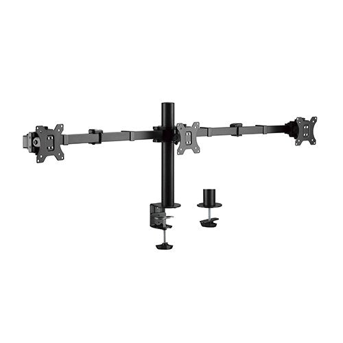 Brateck Triple Monitors Affordable Steel Articulating Monitor Arm Fit Most 17'-27' Monitors Up to 7kg per screen VESA 75x75/100x100(LS)