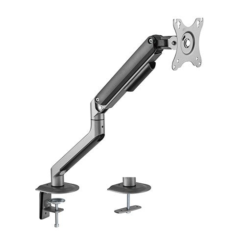 Brateck Single Monitor Economical Spring-Assisted Monitor Arm Fit Most 17'-32' Monitors, Up to 9kg per screen VESA 75x75/100x100  Space Grey