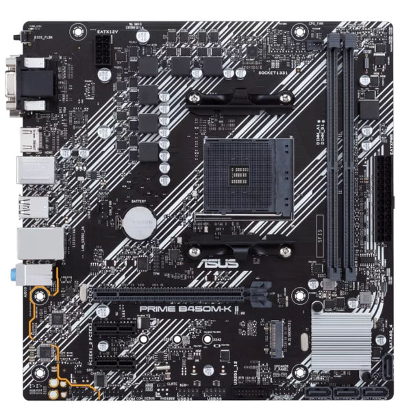 ASUS AMD B450M PRIME B450M-K II (Ryzen AM4) Micro ATX Motherboard with M.2 support, HDMI/DVI-D/D-Sub, SATA 6 Gbps, 1 Gb Ethernet, USB 3.2 Gen 1 Type-A