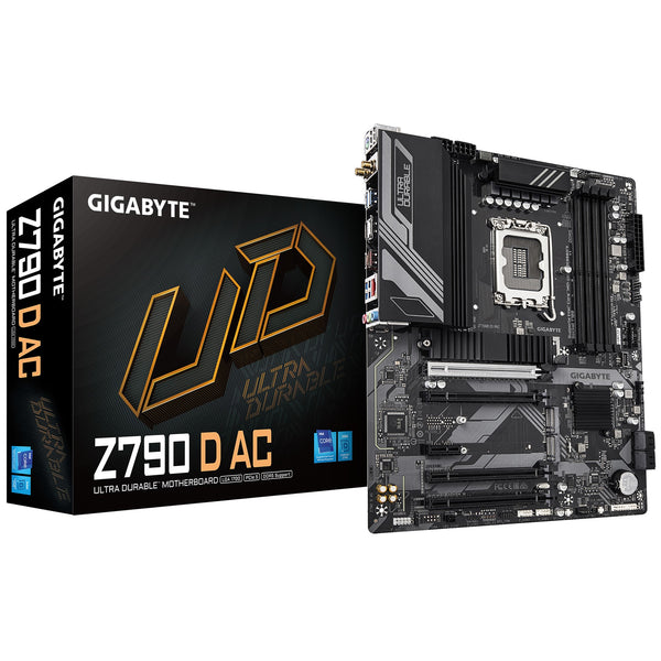 Gigabyte Z790 D AC-LGA1700 Motherboard, 4x DDR5 ~192GB, 3x PCI-E x16, 3x M.2, 6x SATA,  5x USB 3.2, 1x USB-C