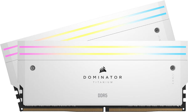 Corsair DOMINATOR® TITANIUM RGB 32GB (2x16GB) DDR5 DRAM 6000MT/s CL30 Intel XMP Memory Kit — White