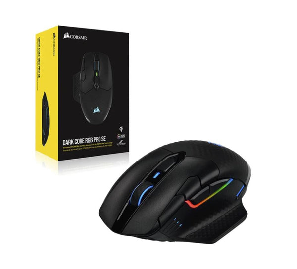 (LS) Corsair DARK CORE RGB SE PRO Gaming Mouse - Black, Wire, Wireless Qi Charging,