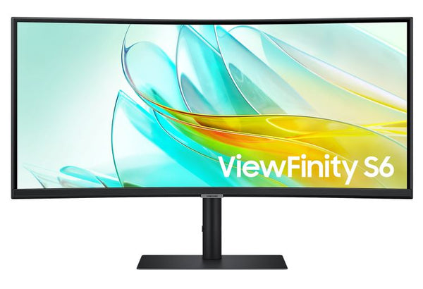 Samsung 34' ViewFinity S65UC WQHD Curved 3440x1440 1000R 5ms HDR 21:9 VA DP HDMI Headphone Speaker RJ45 USB-C LAN HAS Tilt Swivel Business Monitor 3YR