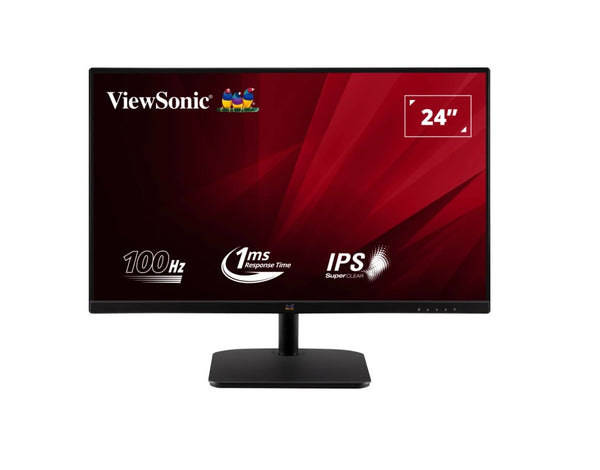 ViewSonic 24' SuperClear IPS, 1ms 100hz, FHD 1920x1080, HDMI, VGA, 3.5 Audio, Multi-View, Eye Care. VESA 75m, Office Ultra Thin Bezel Monitor - Retail