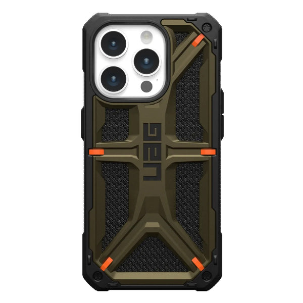 UAG Monarch Kevlar Apple iPhone 15 Pro (6.1') Case - Kevlar Element Green (11427811397B), 20ft. Drop Protection (6M),5 Layers of Protection