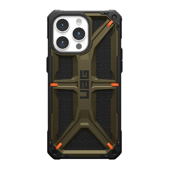 UAG Monarch Kevlar Apple iPhone 15 Pro Max (6.7') Case - Kevlar Element Green (11429811397B), 20ft. Drop Protection (6M),5 Layers of Protection