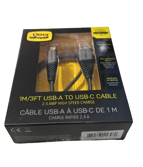 (LS) OtterBox USB-C to USB-A Cable (1M) - (78-51411), Samsung Galaxy,Apple iPhone,iPad,MacBook,Google,OPPO,Nokia