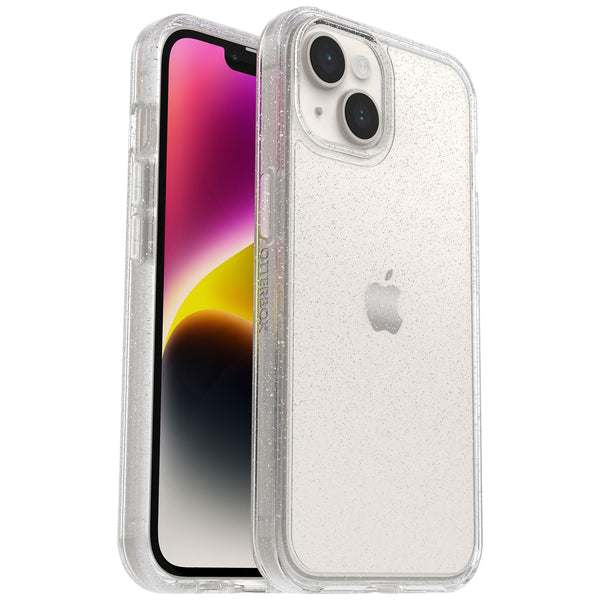 OtterBox Symmetry Clear Apple iPhone 14 / iPhone 13 Case Stardust (Clear Glitter) - (77-88612), Antimicrobial, DROP+ 3X Military Standard,Raised Edges