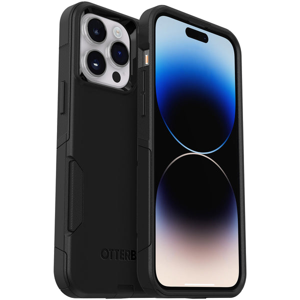 (LS) OtterBox Commuter Apple iPhone 14 Pro Max Case Black - (77-88441), Antimicrobial, DROP+ 3X Military Standard, Dual-Layer, Raised Edges, Port Cove