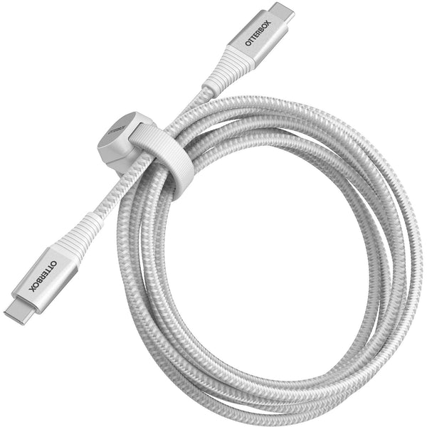 OtterBox USB-C to USB-C Fast Charge Premium Pro Cable (2M) - White (78-80889), 60W,30K Bend,Samsung Galaxy,Apple iPhone,iPad,MacBook,Google,OPPO,Nokia