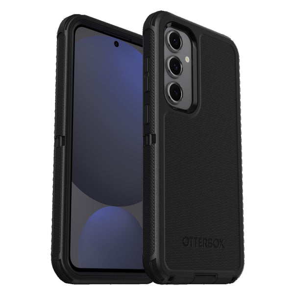 OtterBox Defender Samsung Galaxy S24 FE 5G (6.7') Case Black - (77-97095), DROP+ 7X Military Standard, Multi-Layer, Included Holster, Raised Edges