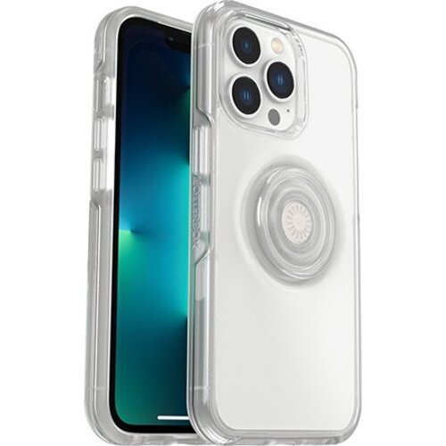 (LS) OtterBox Otter + Pop Symmetry Clear Apple iPhone 13 Pro Case Clear Pop - (77-84517), Antimicrobial, DROP+ 3X Military Standard, Swappable PopGrip