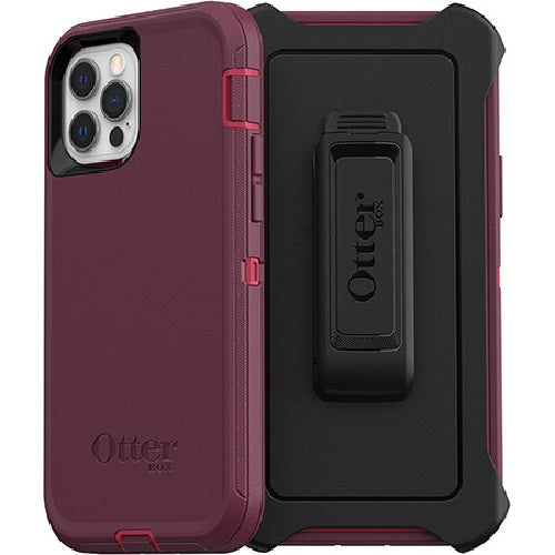 (LS) OtterBox Apple iPhone 12 / iPhone 12 Pro Defender Series Case - Berry Potion (Red Purple) (77-65403), 4X Military Standard Drop Protection