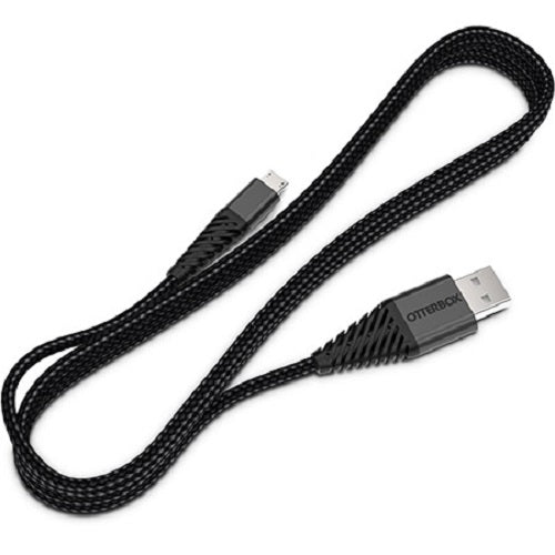 (LS) OtterBox Micro-USB to USB-A Cable (3M) - Black (78-51152),2.4 AMP High-Speed Fast Charge,Tangle-Resistant Braided Nylon, Rugged, Durable,Strain R