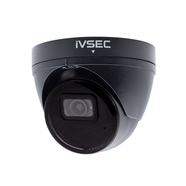 IVSEC TURRET IP CAMERA 5MP 2.8MM FIXED LENS 20FPS POE IP66 30M IR MIC BLACK