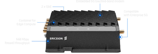 Cradlepoint R980 5G Mobile Ruggedized Router, Advanced Plan, 5G & Cat 19 LTE, 2x GbE Ports, Dual SIM, 1xUSB2.0, 940 Mbps,5G SASE,3Year NetCloud